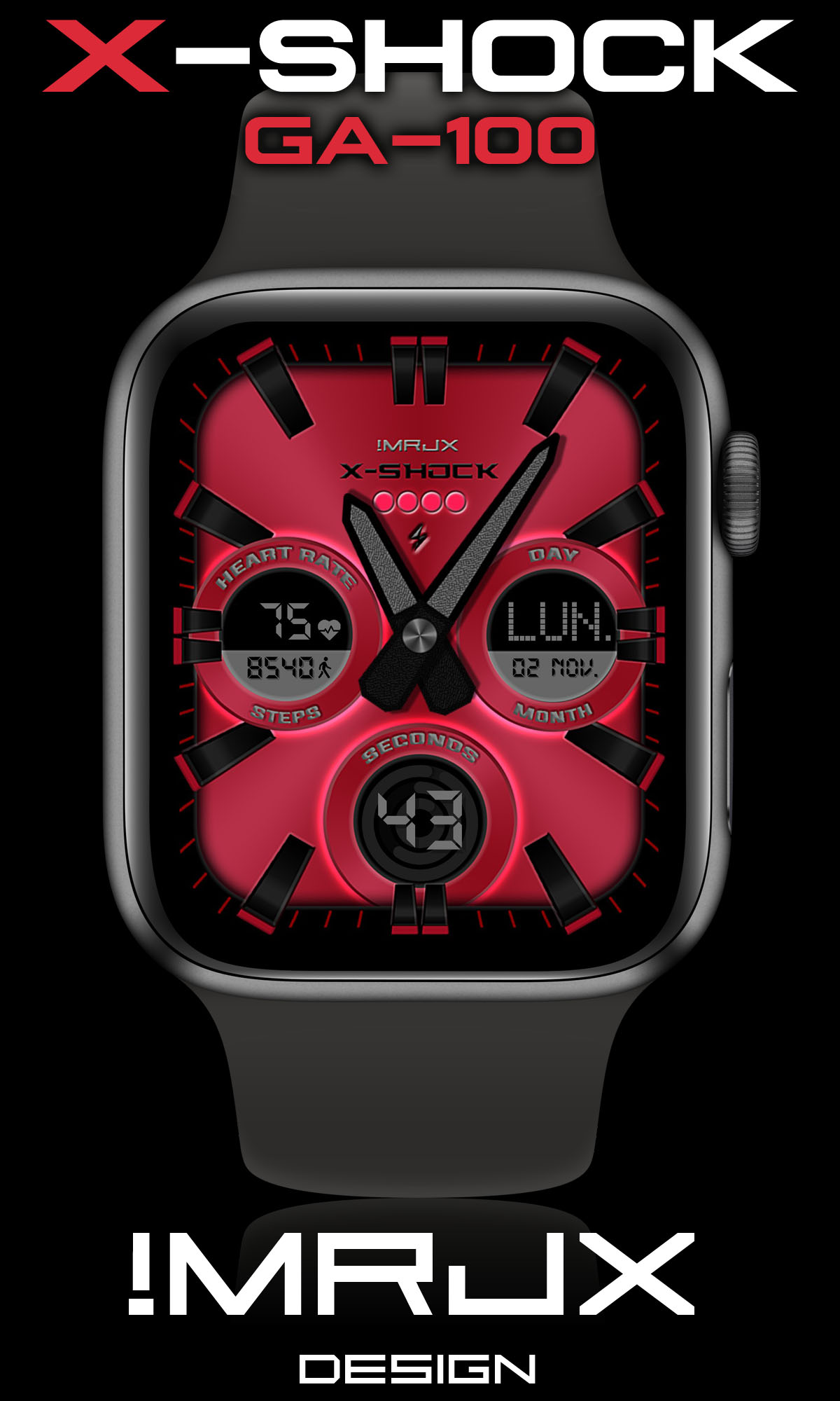 BAN CLK X-SHOCK GA-100 RED
